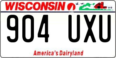 WI license plate 904UXU