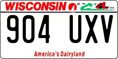 WI license plate 904UXV