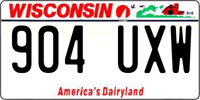 WI license plate 904UXW