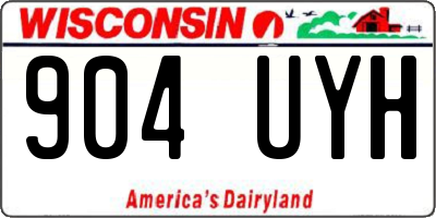 WI license plate 904UYH