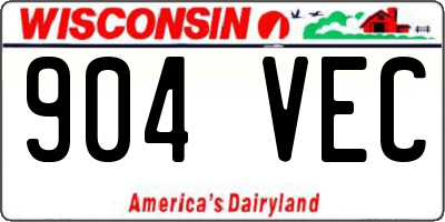 WI license plate 904VEC