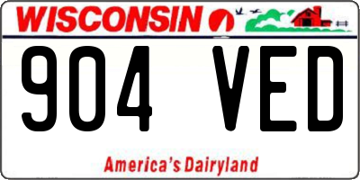 WI license plate 904VED