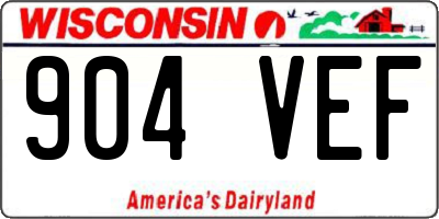 WI license plate 904VEF
