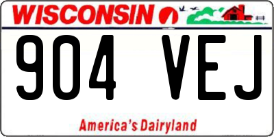 WI license plate 904VEJ