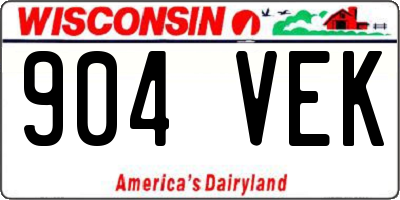 WI license plate 904VEK