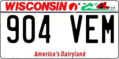 WI license plate 904VEM