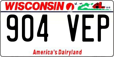 WI license plate 904VEP