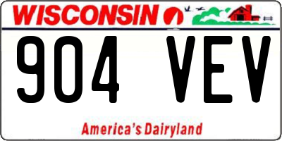 WI license plate 904VEV