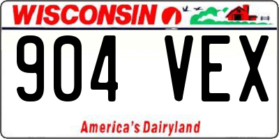 WI license plate 904VEX