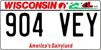 WI license plate 904VEY