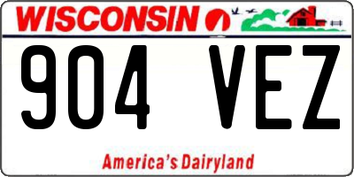 WI license plate 904VEZ