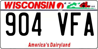 WI license plate 904VFA