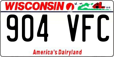 WI license plate 904VFC