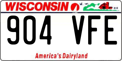 WI license plate 904VFE