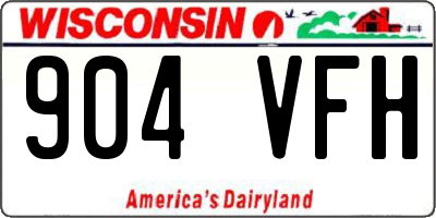 WI license plate 904VFH