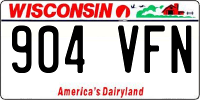 WI license plate 904VFN
