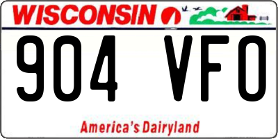 WI license plate 904VFO