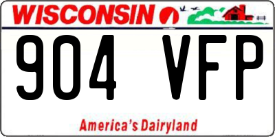 WI license plate 904VFP