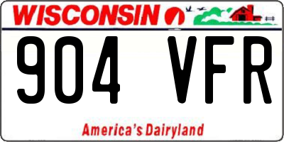 WI license plate 904VFR