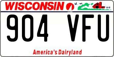 WI license plate 904VFU