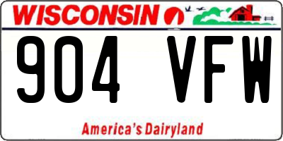 WI license plate 904VFW