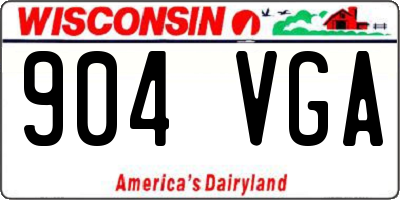 WI license plate 904VGA