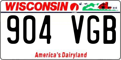 WI license plate 904VGB