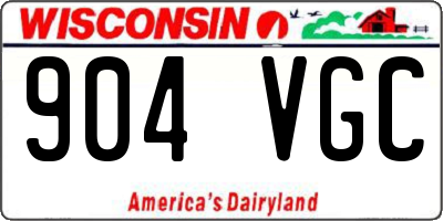 WI license plate 904VGC