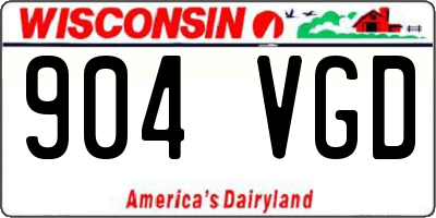 WI license plate 904VGD