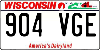 WI license plate 904VGE