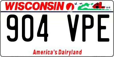 WI license plate 904VPE