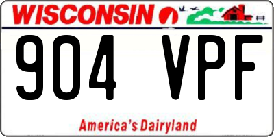 WI license plate 904VPF