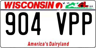 WI license plate 904VPP
