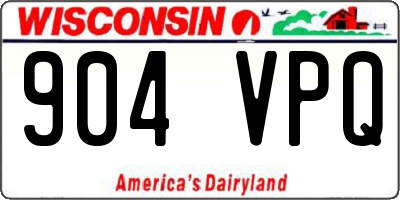 WI license plate 904VPQ