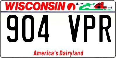 WI license plate 904VPR