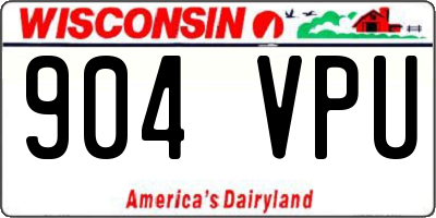 WI license plate 904VPU