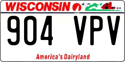 WI license plate 904VPV