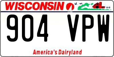 WI license plate 904VPW