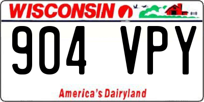 WI license plate 904VPY