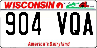 WI license plate 904VQA