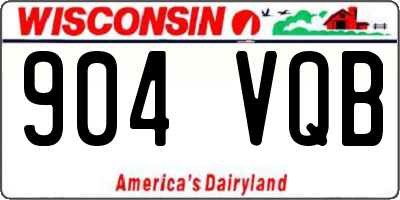 WI license plate 904VQB