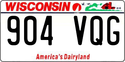 WI license plate 904VQG