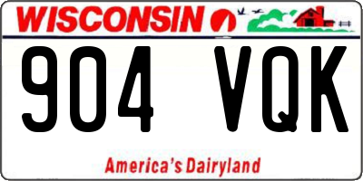 WI license plate 904VQK