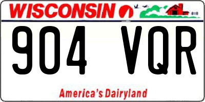 WI license plate 904VQR