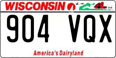 WI license plate 904VQX
