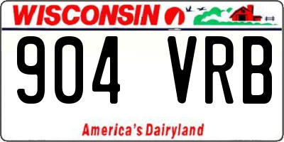 WI license plate 904VRB
