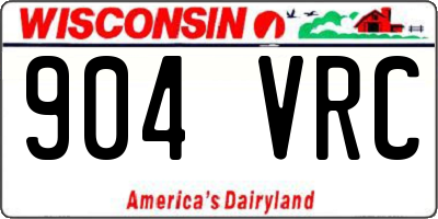 WI license plate 904VRC