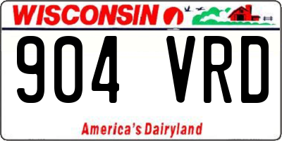 WI license plate 904VRD
