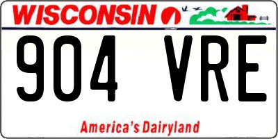 WI license plate 904VRE