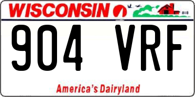 WI license plate 904VRF